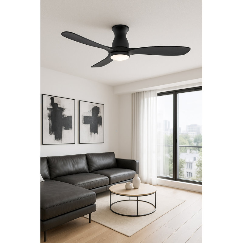 Ventilateur intelligent DEL intégré Swell Flush, Noir
