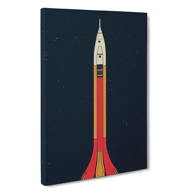 Astonishing Spaceship Rocket - Wrapped Canvas, 50cm H x 35cm W x 3cm D