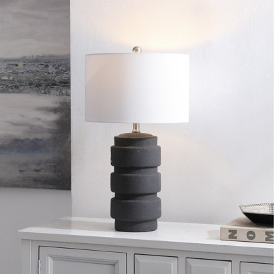 Lampe de table Sero, 24,5 pouces, noire, en céramique