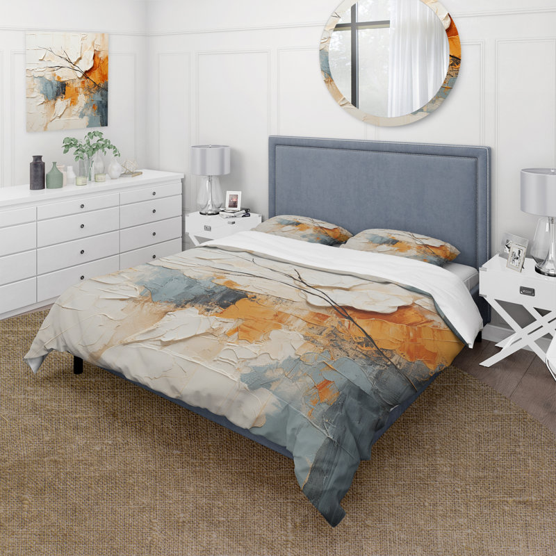 Minimalism Modern Scandinavian Serenity Art - Modern Scandinavian Duvet Cover Set, Queen Duvet Cover + 2 Standard Shams