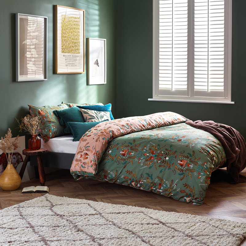 Luna Cotton Blend Floral Duvet Cover Set with Pillowcases Included, Single Duvet Cover + 1 Standard Pillowcase