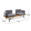 Causeuse d'extérieur industrielle avec table basse