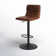 Rawlinson Adjustable Height Low Back Bar Stool with Leather Seat and Metal Base