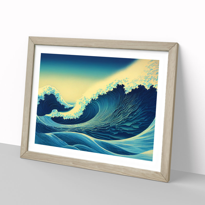 A Sublime Japanese Wave - Framed Print, Oak, 34cm H x 46cm W x 2cm D