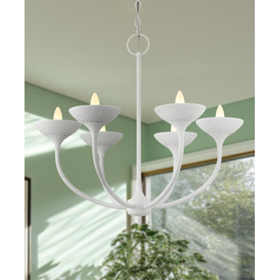 Lustre classique à 6 lumières de style bougie Detricia