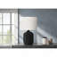 Lighting, H 23 po, lampe de table, rotin noir, abat-jour ivoire / crème, moderne-1107621323-1107621332