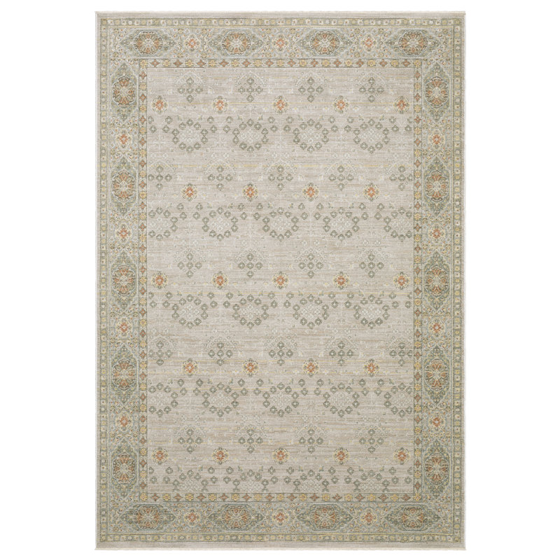 Tapis beige / brun à motif floral Kula Global, Tapis de couloir 2 pi 3 po x 7 pi 9 po