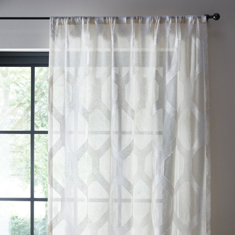 Semi Sheer Curtain Single Panel, Width 182 x Drop 140 cm