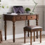 Bureau 2 tiroirs en bois massif brun-noisette noir-787922463