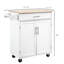 Chariot pour îlot de cuisine en blanc - avec tiroir, armoire et porte-serviettes pour un chariot d'organisation fiable et beaucoup d'espace