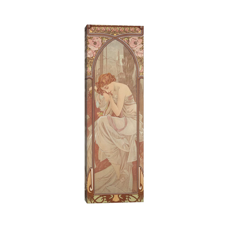 The Times Of The Day: Night's Rest, 1899 by Alphonse Mucha - Wrapped Canvas Painting, 30.48 cm H x 91.44 cm W x 3.175 cm D