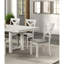 Ensemble de salle à manger contemporain 7 pièces avec table à rallonge en chêne blanc, 6 chaises d'appoint et sièges à dossier en croix