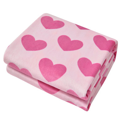 Heart Print Flannel Blanket