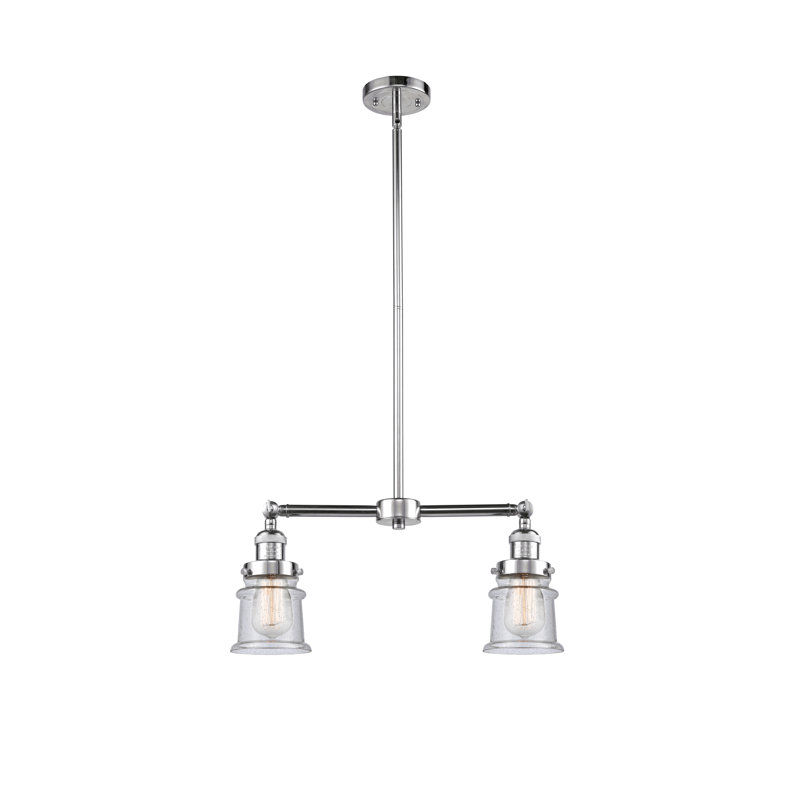 Lustre sphérique spoutnik à 2 lumières Alexandira, Ampoule DEL 6 watts Vinage, Grainé, Chrome poli