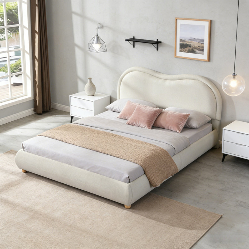Structure de lit plateforme en chenille, Grand lit