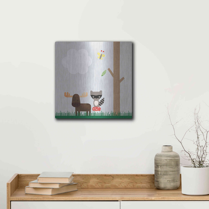 «Wood Land Animals I» par Ann Kelle, H 12 po x l 12 po