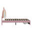Upholstered Bed With Adjustable Headboard And 1 Drawer Velvet Pink