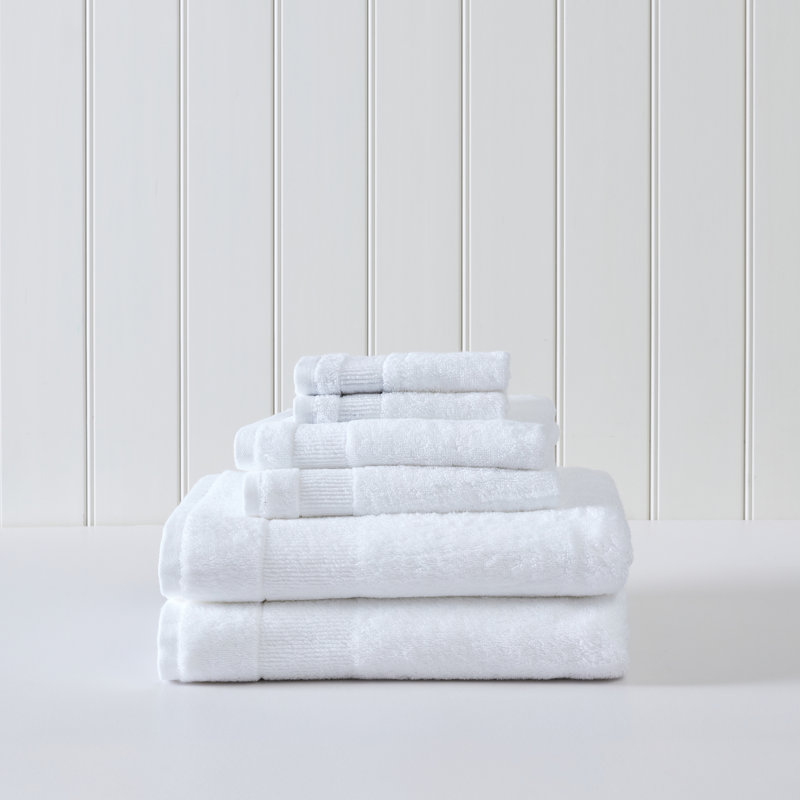 Island Retreat 6 Piece 100% Cotton Towel Set, White