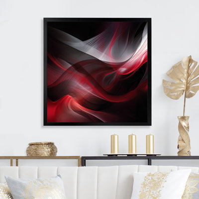 Abstraction contemplative rouge et noire - impression