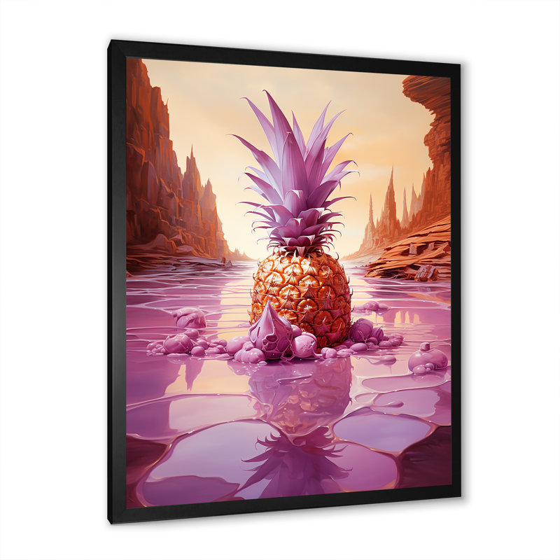«Exotic Pineapple Oasis I», reproduction sur toile, H 32 po x l 24 po x P 1 po, Cadre photo noir