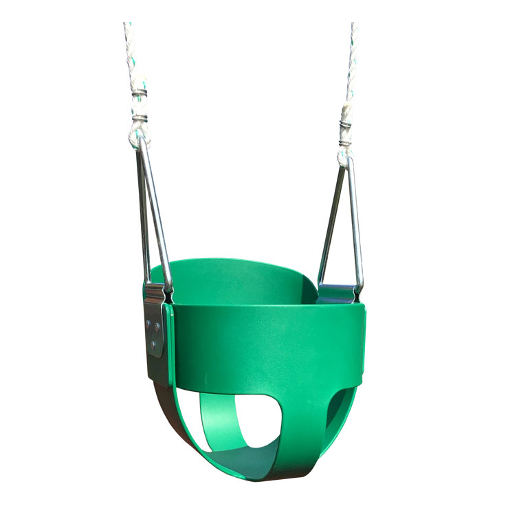Creative Playthings Vinyl 11'' Green Bucket Swing with Chains