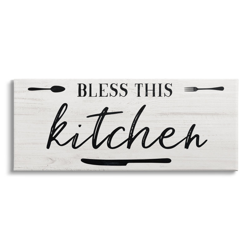 "Bless this Kitchen", couteau à fourchette minimal par Natalie Carpentieri - impression d'art textuel, H 10 po x l 24 po