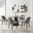 Minimalist Upholstery Dining Chair With Metal Leg, Gray, Set of 2