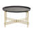 Metal Tray Top Black Coffee Table with Gold X-Shaped Base