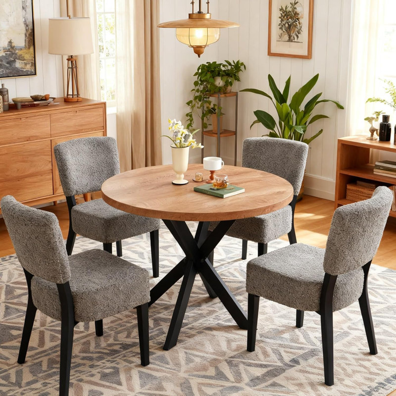 Danette 5 - Piece Dining Set, 5 Pieces: Table, 4 Chairs, Gray