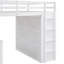 Lit mezzanine double blanc avec tiroirs, bureau et garde-robe - sécuritaire pour un sommeil de qualité sur des lattes aérées, sans sommier