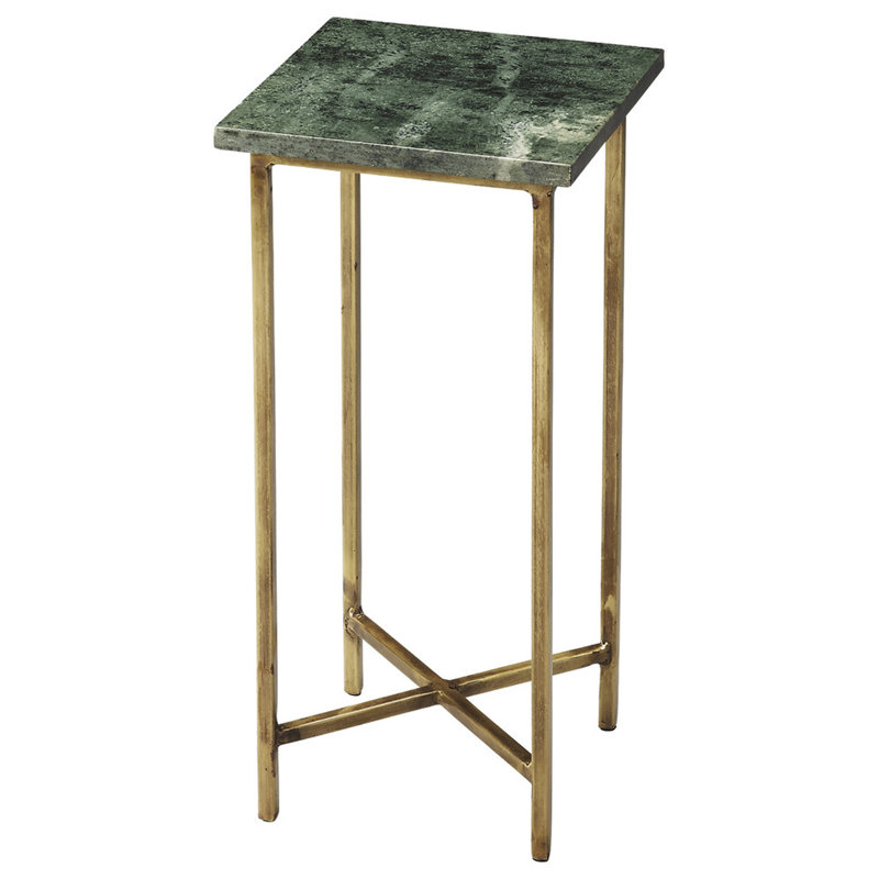  Versilia 9,5 po W Table d'appoint carrée en marbre et métal