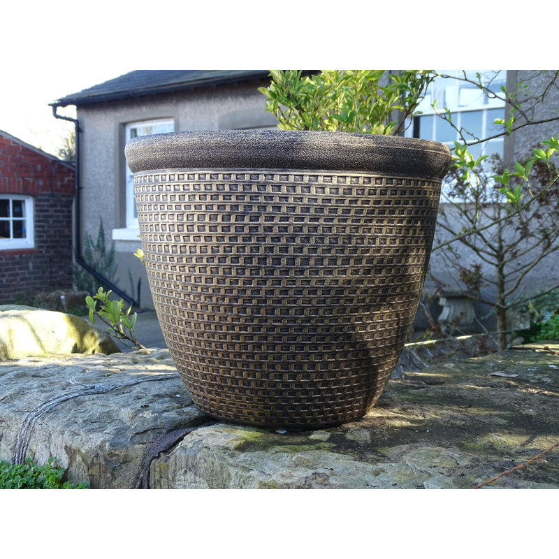 Hamish Pot Planter, Gold, 33cm H x 41cm W x 41cm D