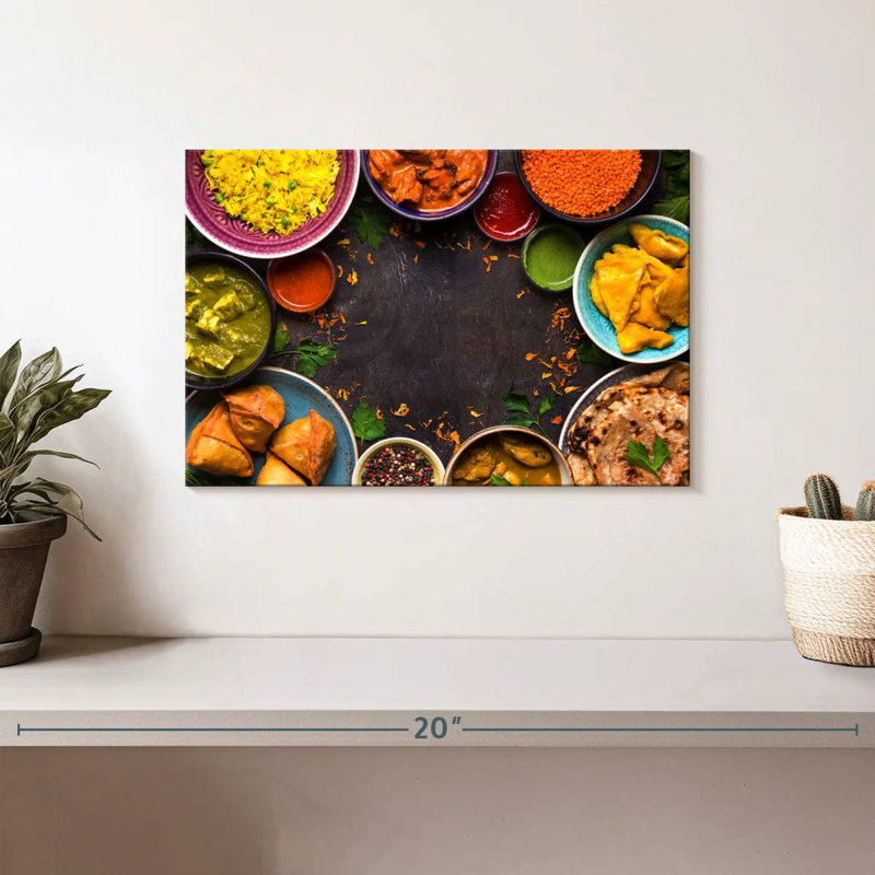 Assortiment de cuisine indienne, H 8 po x l 12 po