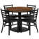 Neelam 36'' Round Laminate Table Set with Round Base and 4 Ladder Back Metal Chairs