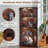 Farmhouse Corner Display Cabinet with Glass Doors, Corner Curio Cabinet with 3-Color LED Motion-Sensor Light (Walnut)-126719385