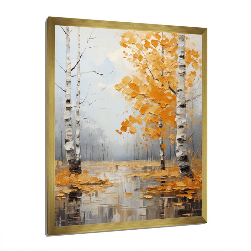 Sonate d'automne Catlee Birch Woods, Encadrement doré, H 32 po x l 16 po x P 1 po