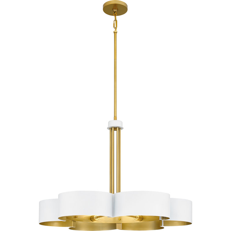 Lustre blanc 6 lumières Balsam, Blanc lustré, Blanc