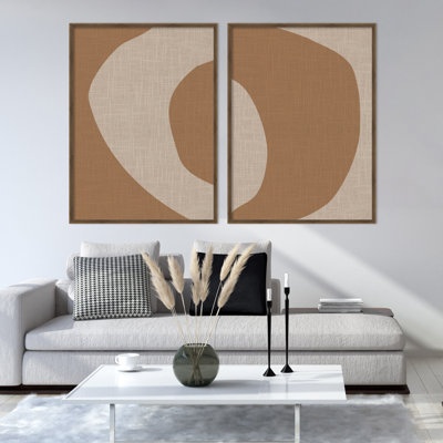 Minimal Modern Organic Abstraction 1  - Set Of 2 By The Creative Bunch Studio Framed Wall Art Prints