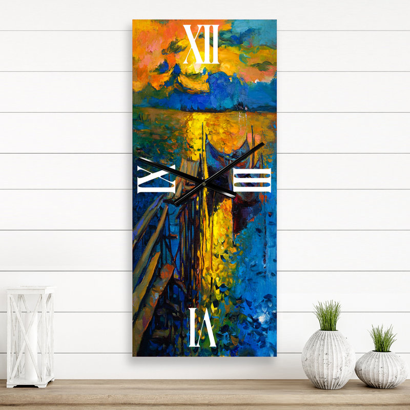 Horloge murale bateau pendant la lueur du lac II, Grand