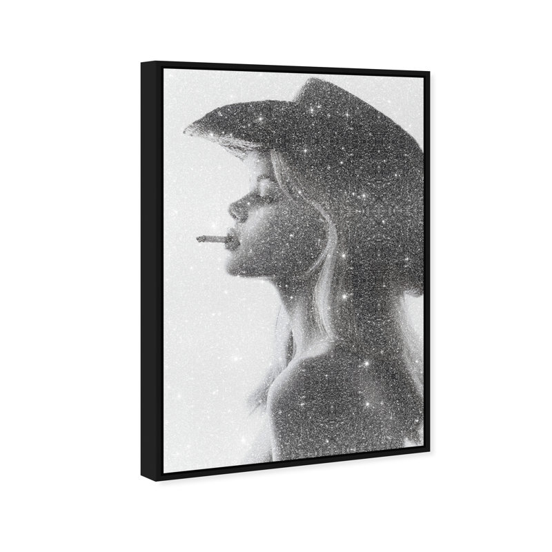 Desert Cowgirl Fashion Canvas Print by Oliver Gal, Black Frame, 10 x 15, 11"H x 16"W, Black Floater Frame