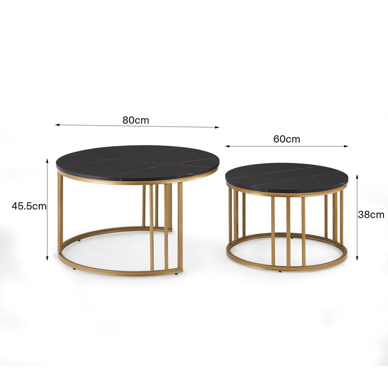 Nesting Cofe Frame Coffee Table, Black