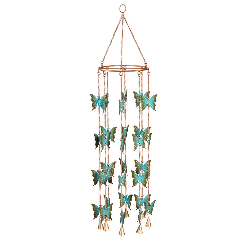 Carillon papillon en métal, 30 po