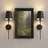 24.6’‘ Rechargeable Tradictional Armed Wall Sconce Dimmable With Iron Shade