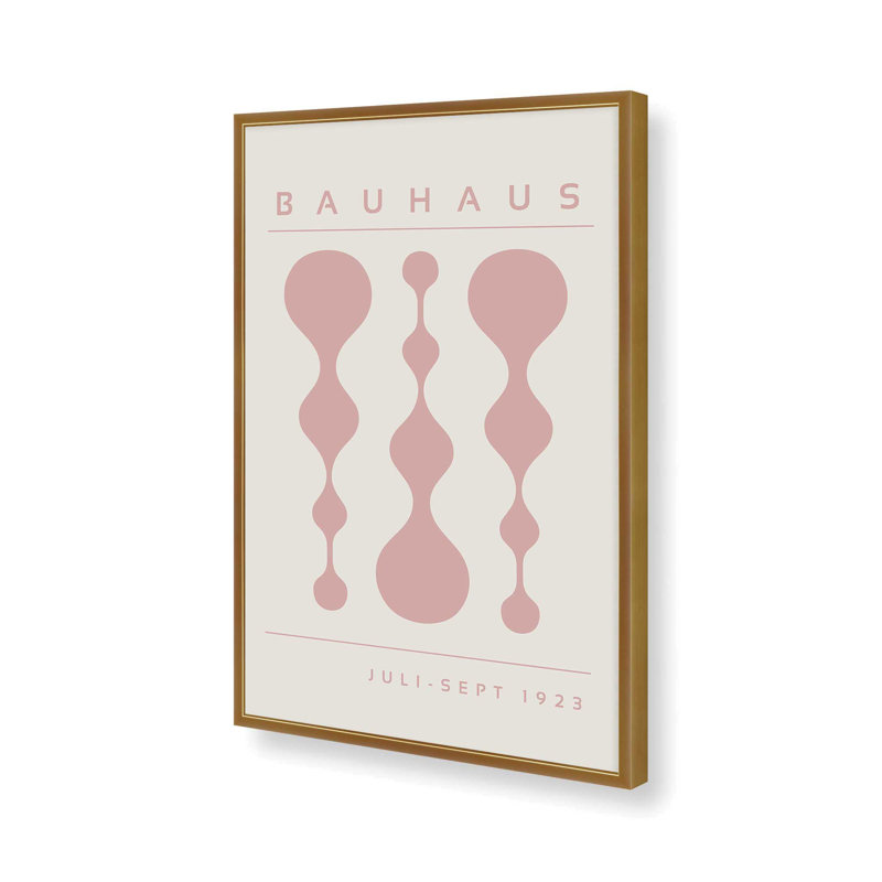 «Pink Retro Bauhaus», affiche I dans un cadre, Reproduction encadrée sans passe-partout, H 15,25 po x l 12,25 po x P 1,25 po