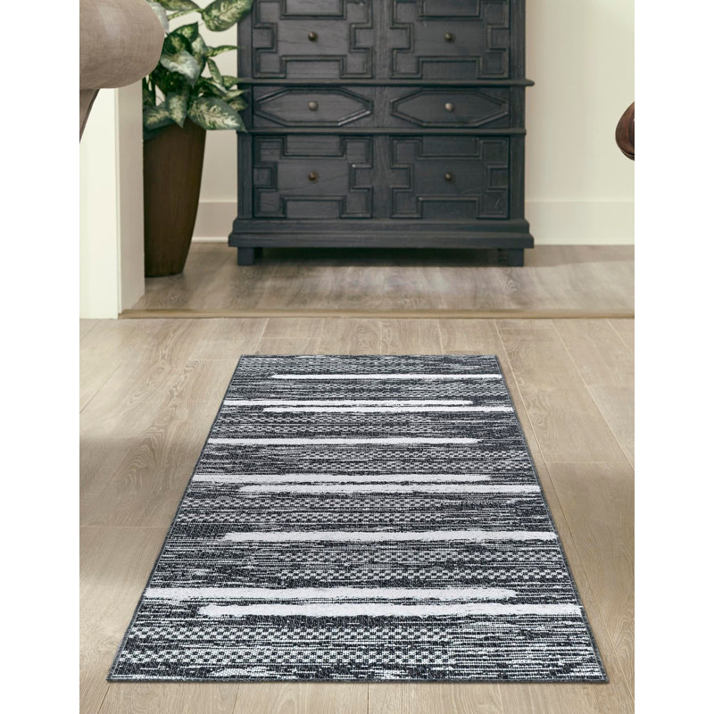 Tapis de couloir en coton Raelyn, Tapis de couloir 2 pi 7 po x 10 pi