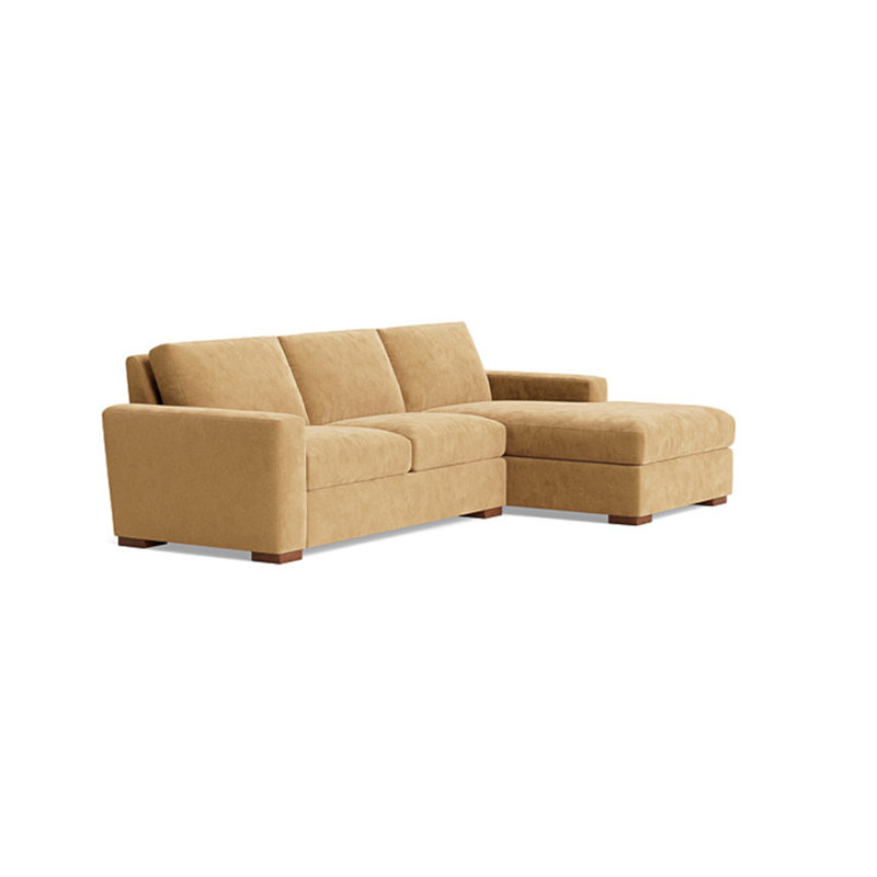 Couch Potato Sectional, Right Hand Facing, Performance Velvet - Nutmeg