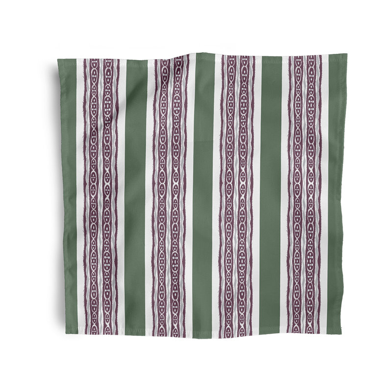 Chelseaanne Polyester Striped Square Napkin, Green