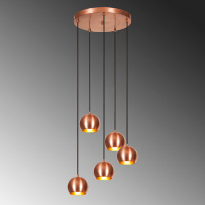 Luminaire suspendu en forme de dôme à 5 lumières Philo