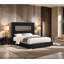 Contemporary Style Black Eastern King Size Bed Upholstered Fabric Bedroom Furniture Platform Bedframe
