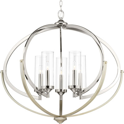 5 - Light Dimmable Geometric Chandelier